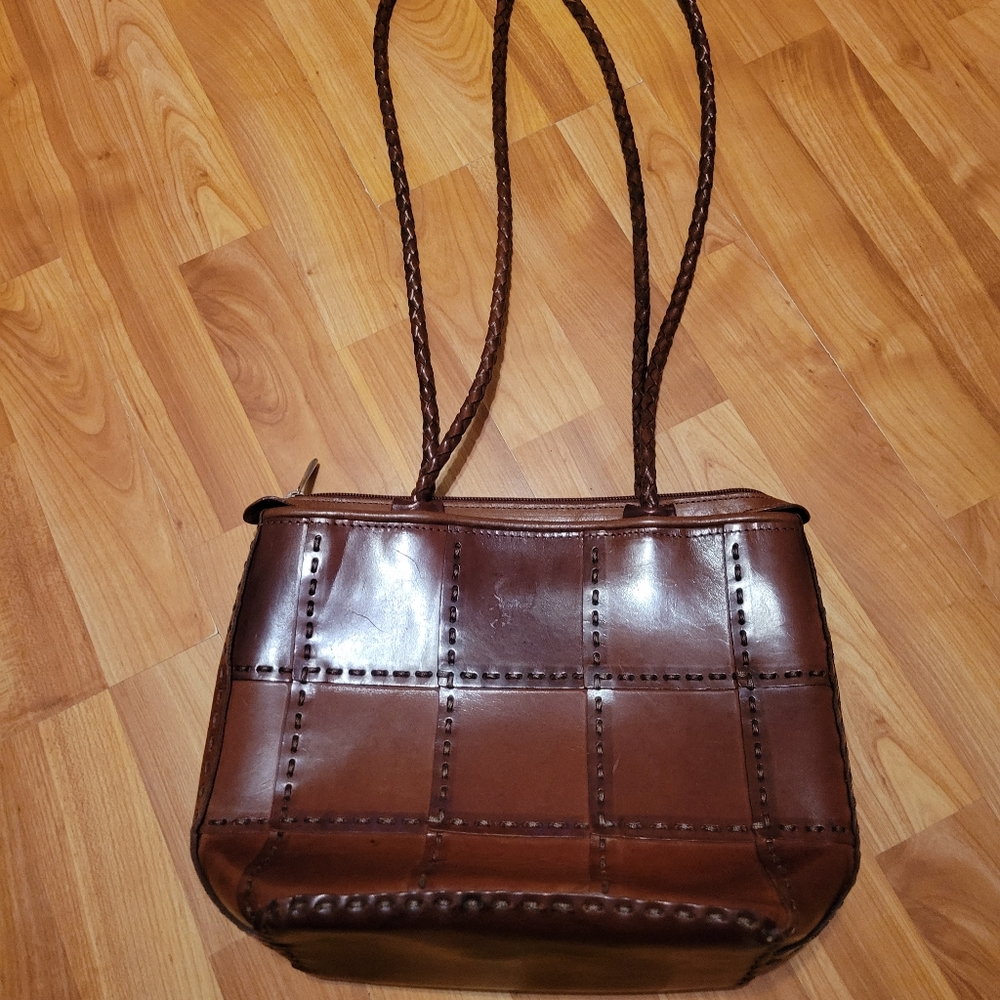 Vibtage Brown Ellepi Leather Purse